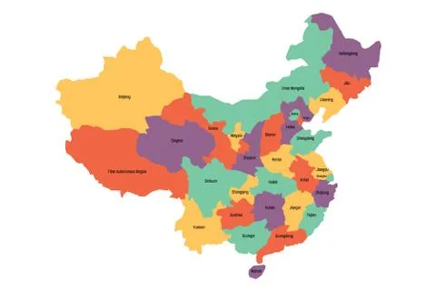 Map of administrative provinces of China. Vector illustration Stock Illustration