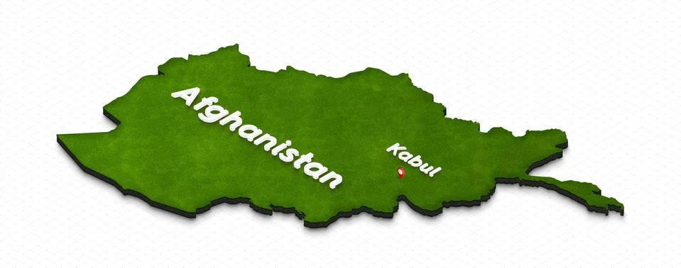Map of Afghanistan. 3D isometric perspective illustration. Stock Illustration