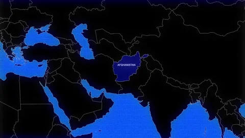 Map Of Afghanistan Stock Footage 294576772