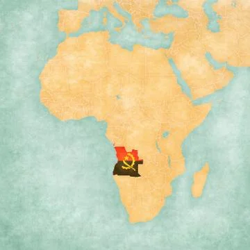 Map of Africa - Angola Stock Illustration
