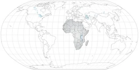 Map of africa with borders in gray Stock Illustration