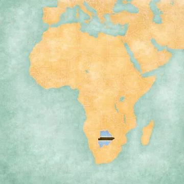 Map of Africa - Botswana Stock Illustration