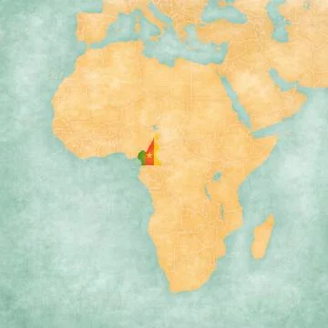 Map of Africa - Cameroon Illustrazione stock