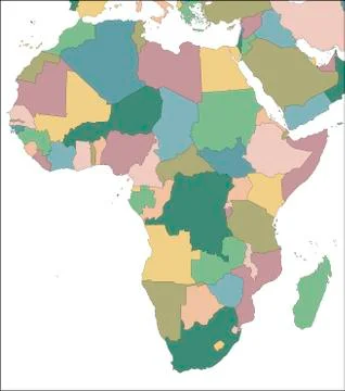 Map of the Africa continent with countries Stock Illustration