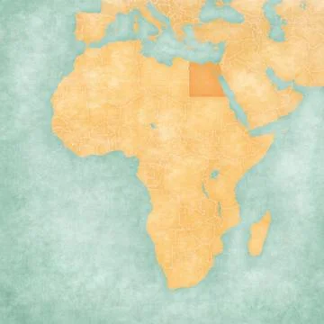 Map of Africa - Egypt Stock Illustration