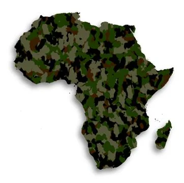 Map of africa filled with camouflage pattern Stock Illustration