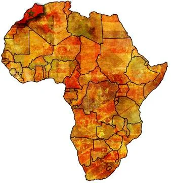 Map of africa with flag of morocco Stock Illustration