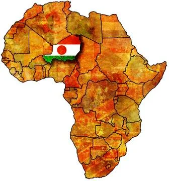 Map of africa with flag of niger Stock Illustration