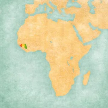 Map of Africa - Guinea Stock Illustration