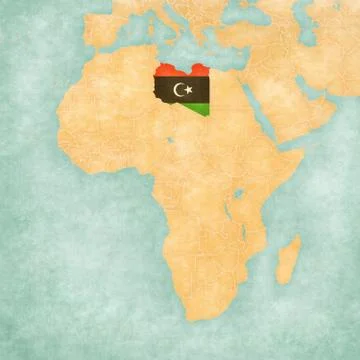 Map of Africa - Libya Stock Illustration