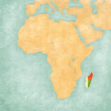 Map of Africa - Madagascar Stock Illustration