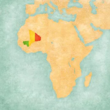 Map of Africa - Mali Illustrazione stock