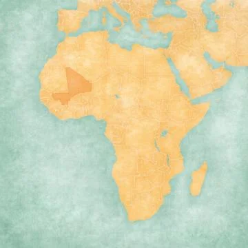 Map of Africa - Mali Stock Illustration