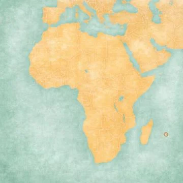 Map of Africa - Mauritius Stock Illustration