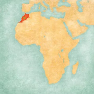 Map of Africa - Morocco Stock Illustration