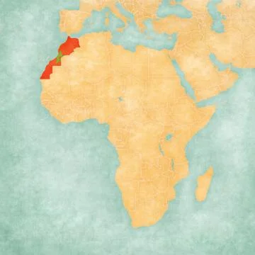 Map of Africa - Morocco Stock Illustration