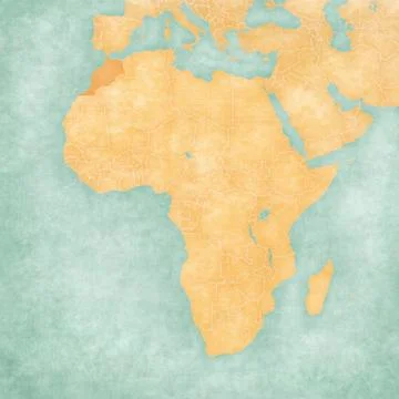 Map of Africa - Morocco Stock Illustration