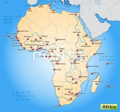Map of africa as an overview Stock Illustration