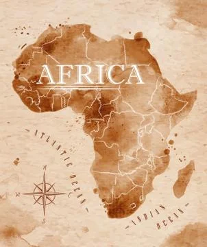 Map Africa retro Stock Illustration