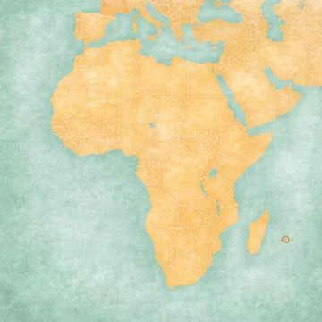 Map of Africa - Reunion Stock Illustration