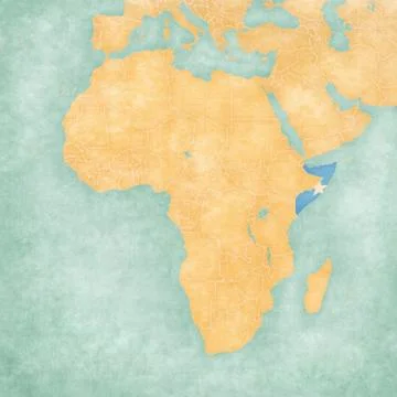 Map of Africa - Somalia Stock Illustration