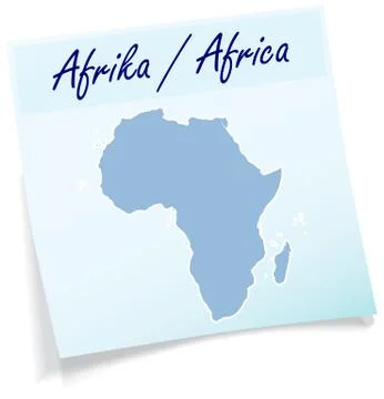 Map of africa as sticky note Stock Illustration