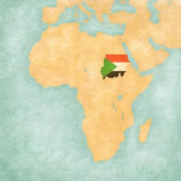 Map of Africa - Sudan Stock Illustration