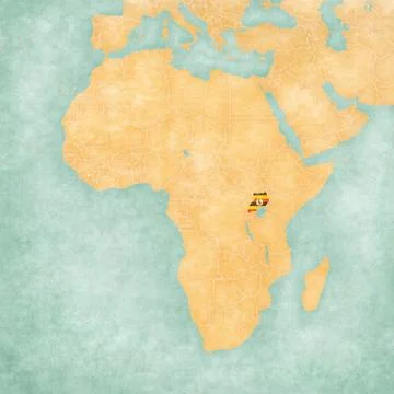 Map of Africa - Uganda Stock Illustration