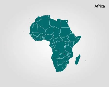 Map of Africa. Vector illustration. World map Stock Illustration