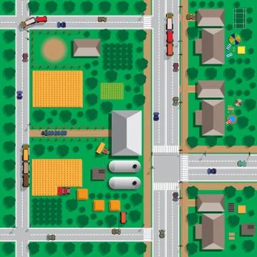 Map of agricultural farm. Stock Illustration