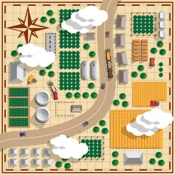Map of Agriculture. Stock Illustration