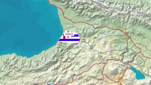 Map of Ajaria Stock Footage 295289450
