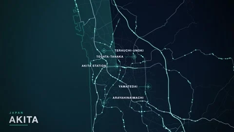 Map of Akita Stock-Footage 340991477