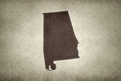 Map of Alabama on a paper Stock Illustration