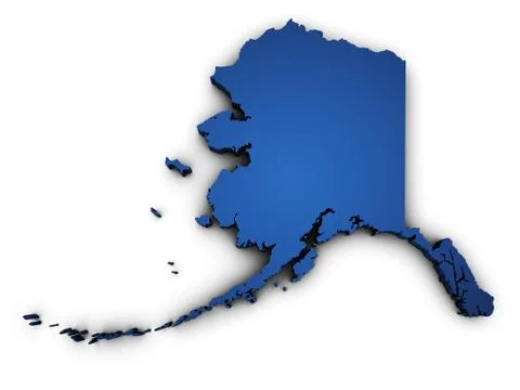 Map of alaska 3d shape Stock Illustration