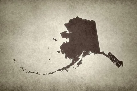 Map of Alaska on a paper Stock Illustration