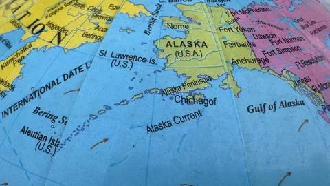 Map of Alaska Stock Photos