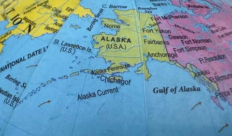 Map of Alaska Stock Photos