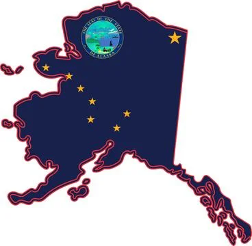 Map of Alaska State USA Stock Illustration