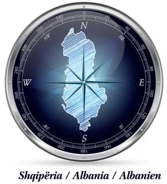 Map of albania with borders Stock Illustration