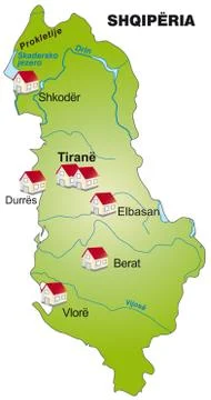 Map of albania Stock Illustration