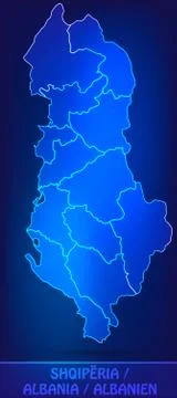 Map of albania Illustrazione stock