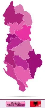 Map of albania Stock Illustration