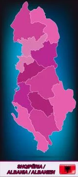 Map of albania Stock Illustration