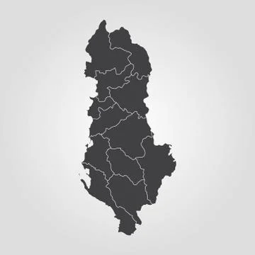 Map of Albania Stock Illustration
