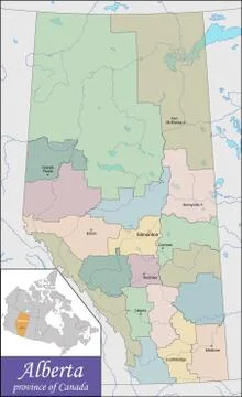Map of Alberta Stock Illustration