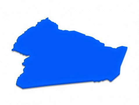 Map of Algeria. 3D isometric perspective illustration. Stock Illustration