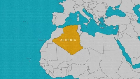 Map of Algeria Stock Footage 295285628