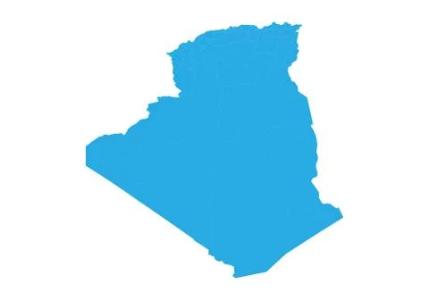 Map of algeria. High detailed vector map -algeria . Stock Illustration