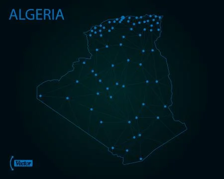 Map of Algeria. Vector illustration. World map Stock Illustration